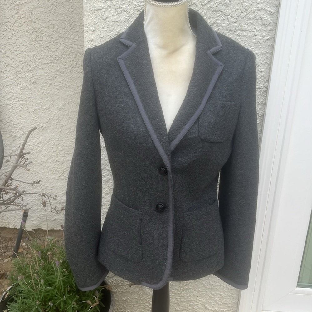 Banana Republic Women's Italian Grey Melange Wool Blazer Size 8